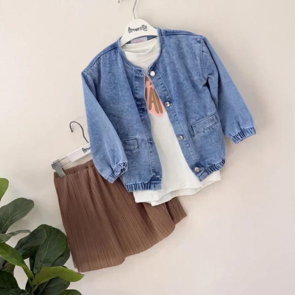 Joy baby conjunto 3 prendas niña falda plieguesc2509 - Imagen 4