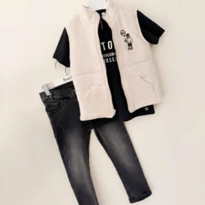 Que nota conjunto tres prendas jean chaleco y camisa